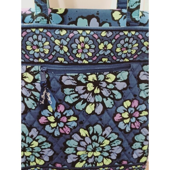 Vera Bradley Padded Laptop Travel Tote Shoulder Bag  Indigo Pop Floral Print - Picture 5 of 10
